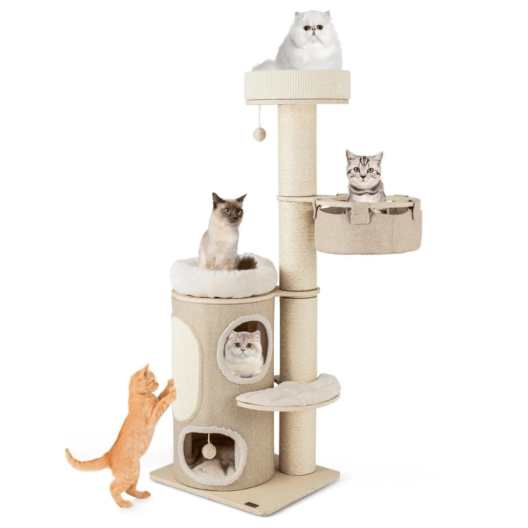 1.5 Metre Cat Tree Tower with 2-Storey Condo, Plush Perches & Scratching Post