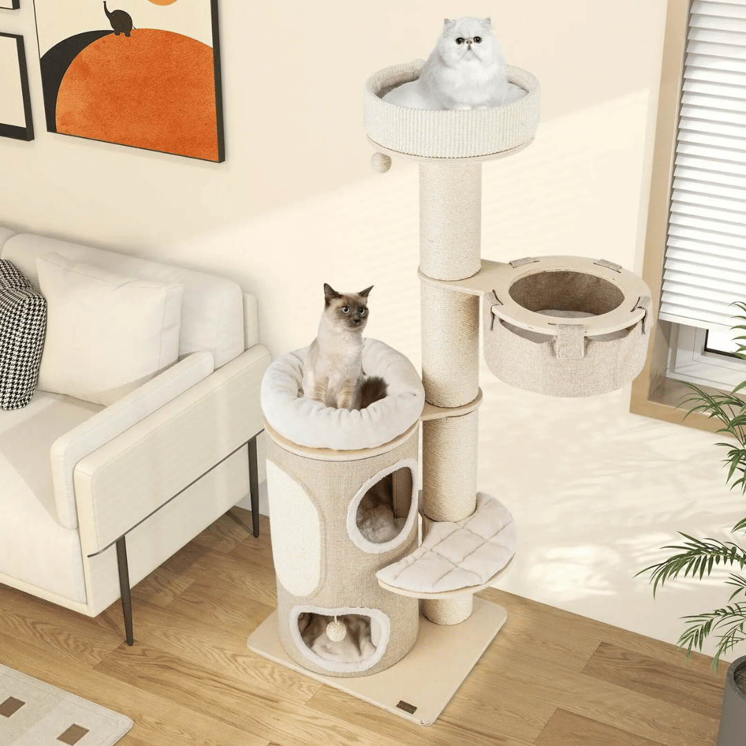 1.5 Metre Cat Tree Tower with 2-Storey Condo, Plush Perches & Scratching Post