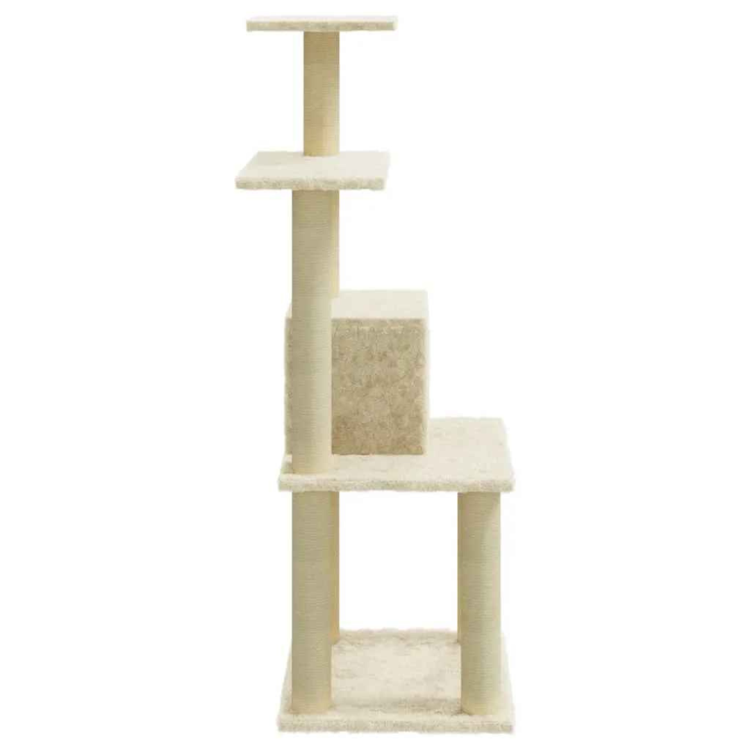 1 Metre Beige Cat Tree Tower with Plush Condo, Perches & Scratching Posts
