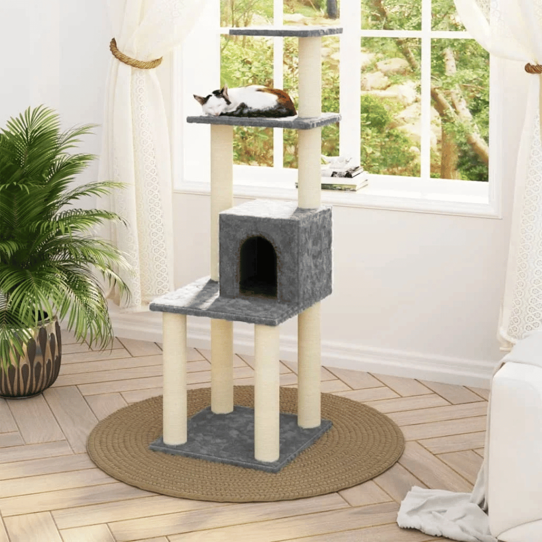 1 Metre Cat Tree Tower with Condo, Perches & Scratching Posts