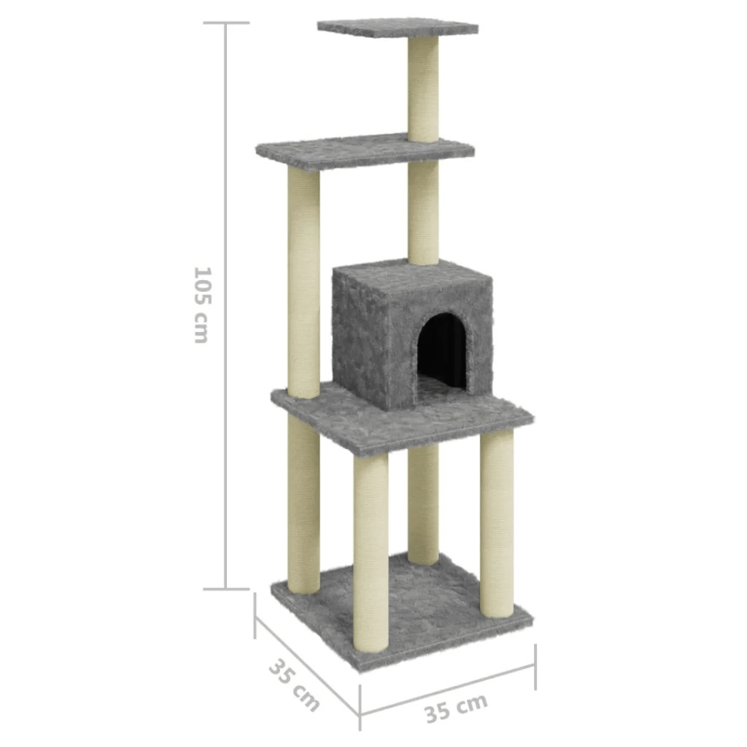 1 Metre Cat Tree Tower with Condo, Perches & Scratching Posts
