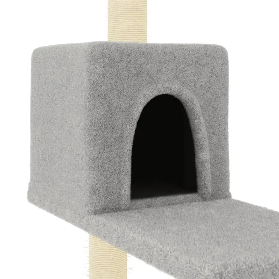 1 Metre Light Grey Cat Tree with Plush Condo, Perches & Basket