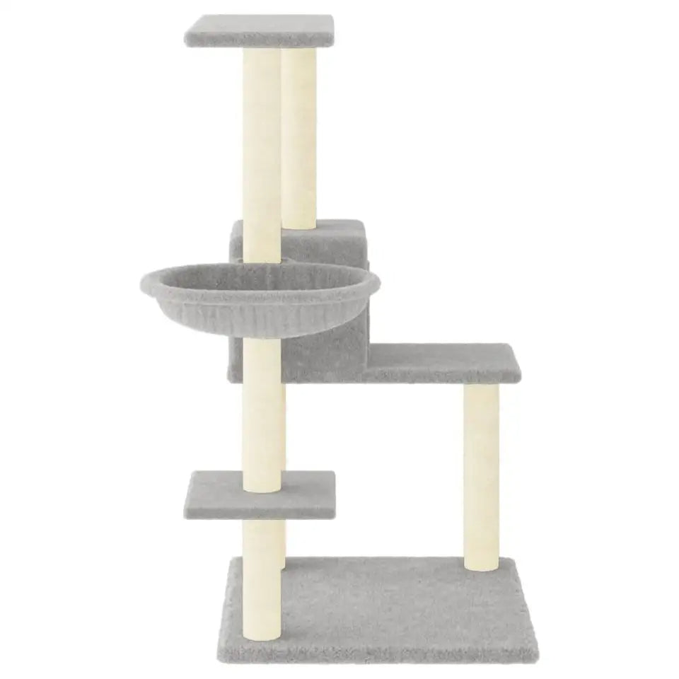 1 Metre Light Grey Cat Tree with Plush Condo, Perches & Basket