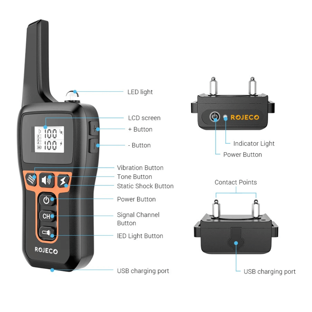 1000m e-Collar for Dog Training with Remote | Waterproof & Rechargeable