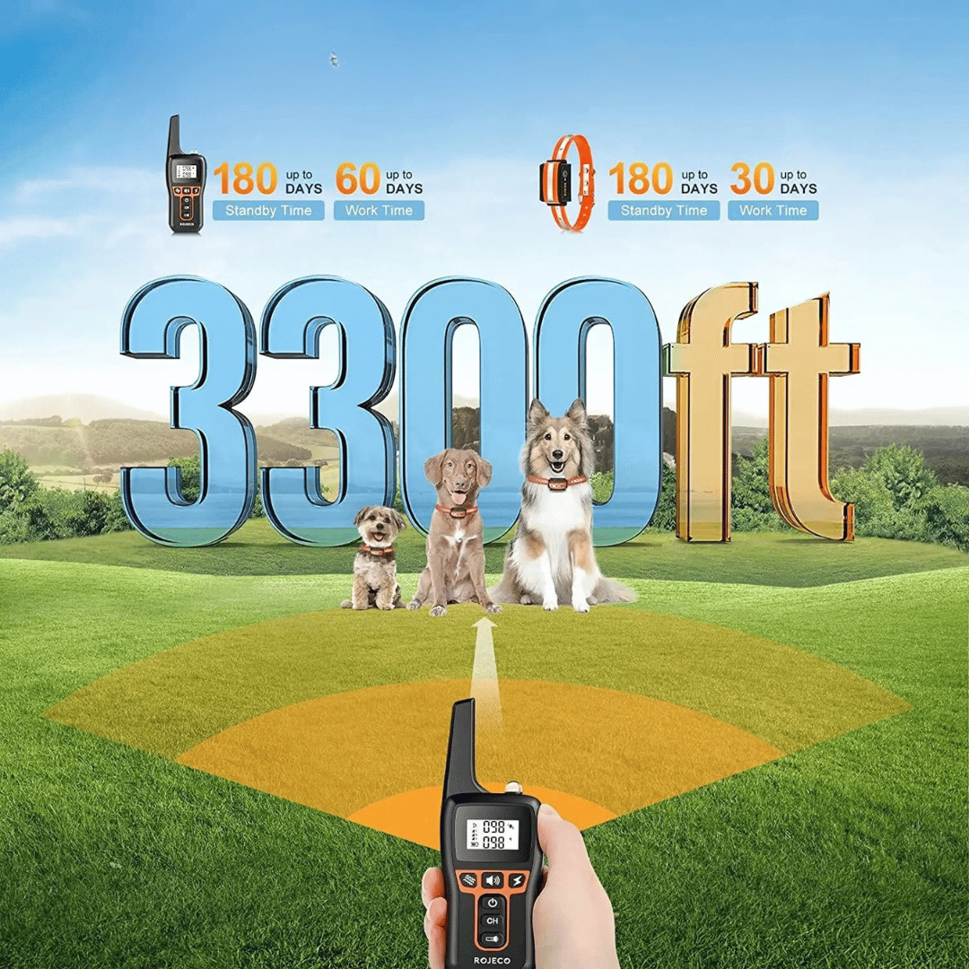 1000m e-Collar for Dog Training with Remote | Waterproof & Rechargeable