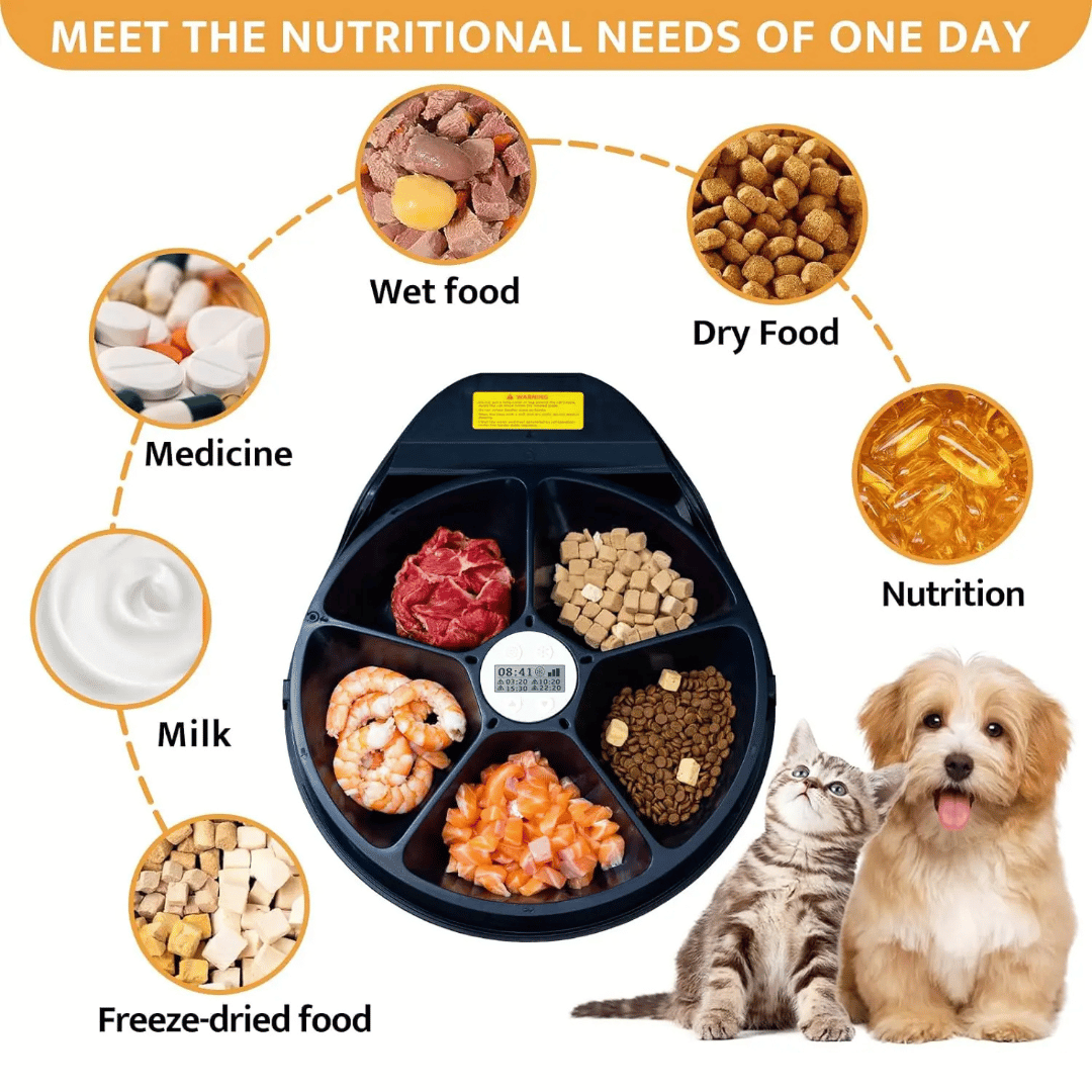 4-Meals Automatic Cat Feeder with Refrigeration & Timer
