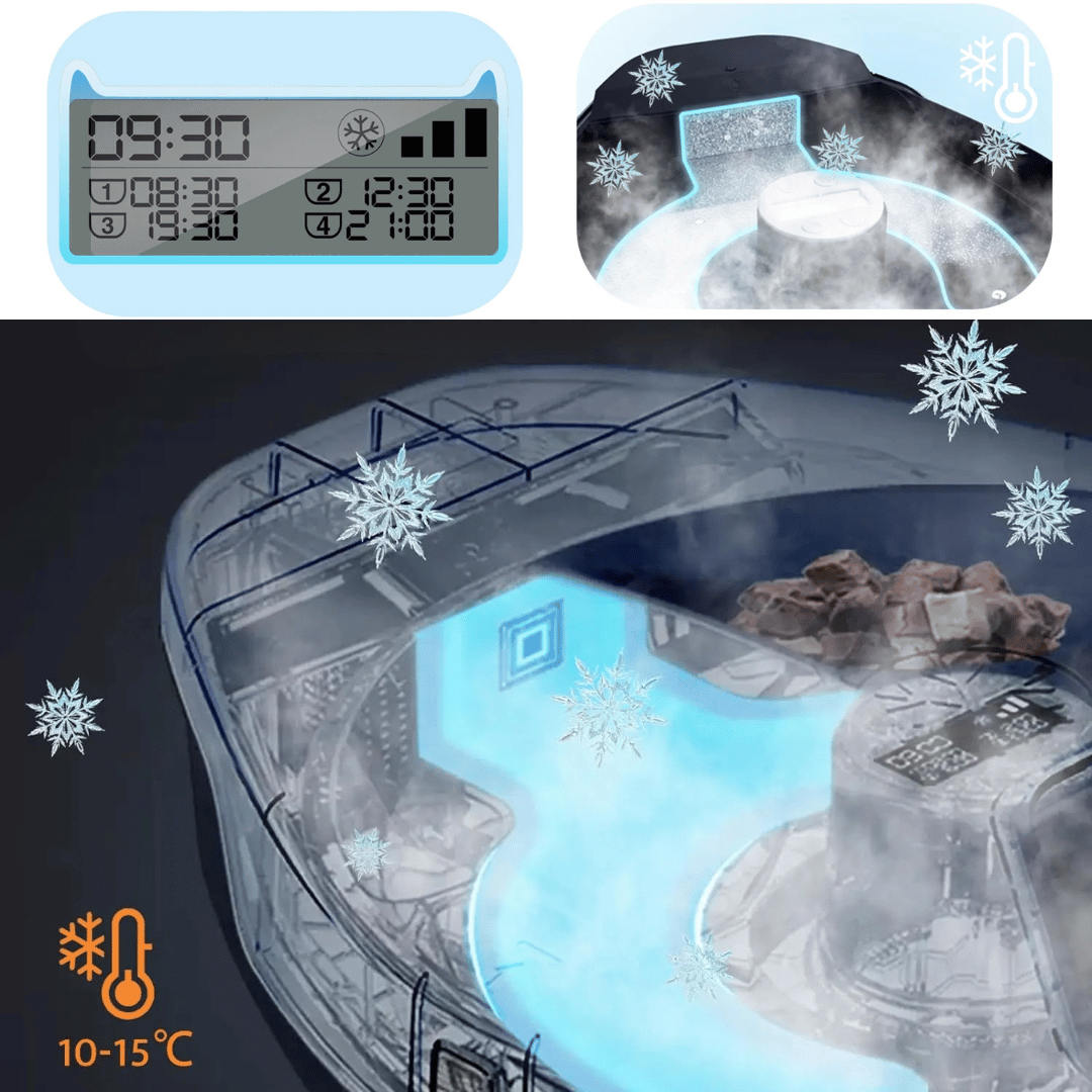 4-Meals Automatic Cat Feeder with Refrigeration & Timer