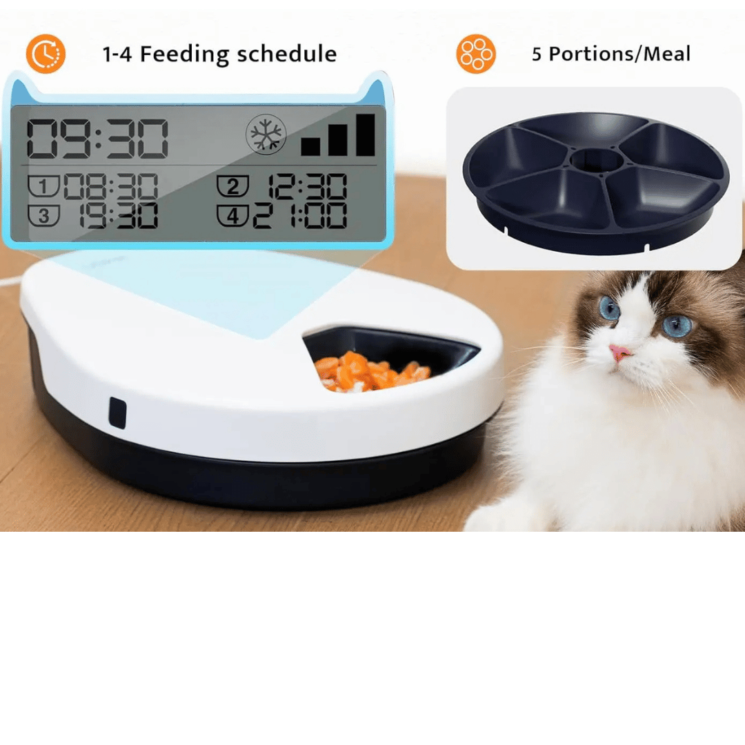 4-Meals Automatic Cat Feeder with Refrigeration & Timer