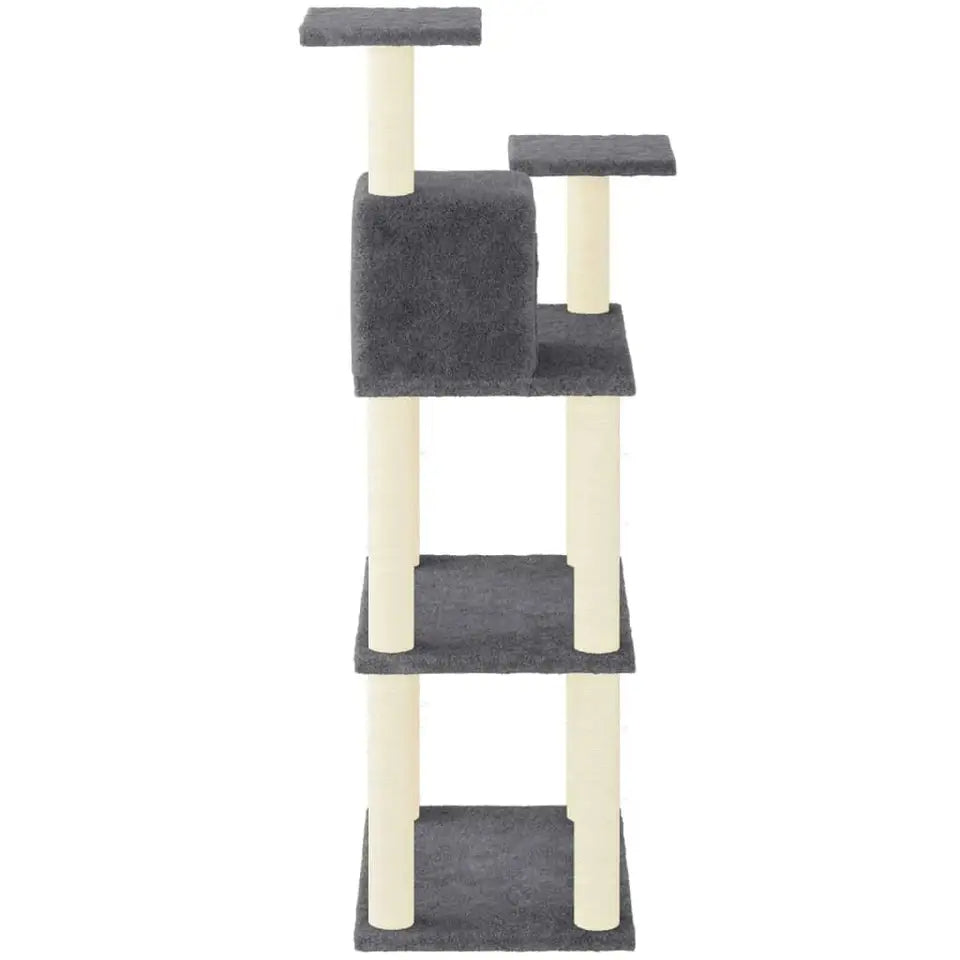 4ft Cat Tree with Plush Condo Hideaway, Multi-Level Perches & Scratching Posts