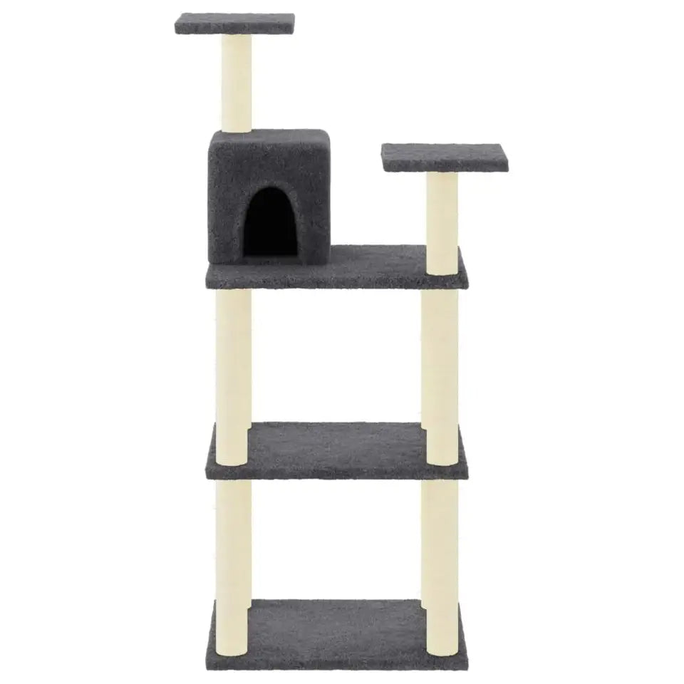 4ft Cat Tree with Plush Condo Hideaway, Multi-Level Perches & Scratching Posts