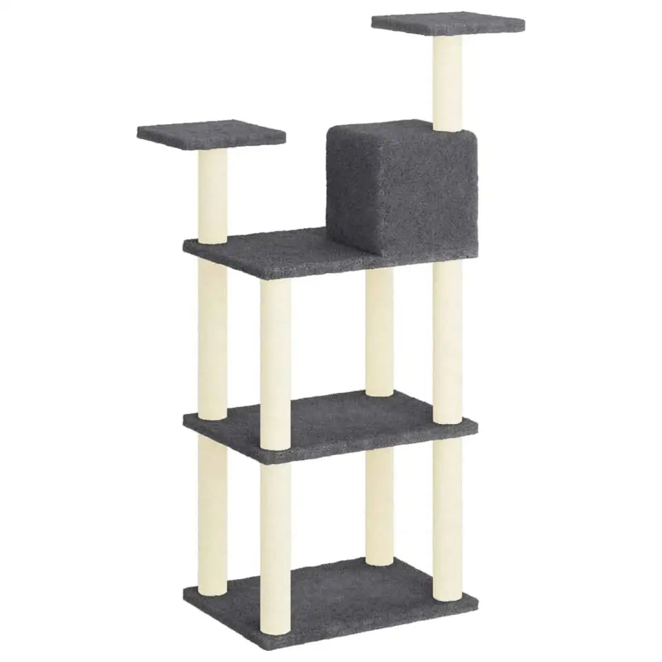 4ft Cat Tree with Plush Condo Hideaway, Multi-Level Perches & Scratching Posts