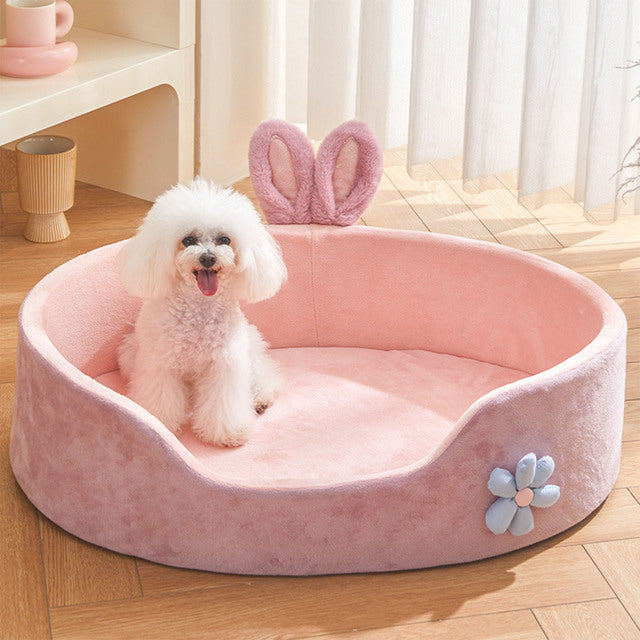 Adorable Warm Fleece Pet Bed for Small Dogs & Cats