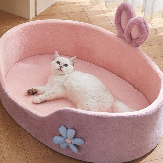 Adorable Warm Fleece Pet Bed for Small Dogs & Cats
