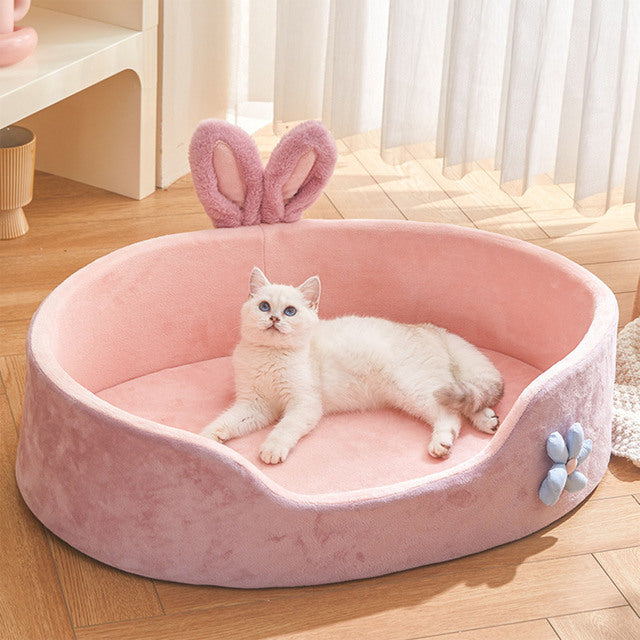 Adorable Warm Fleece Pet Bed for Small Dogs & Cats