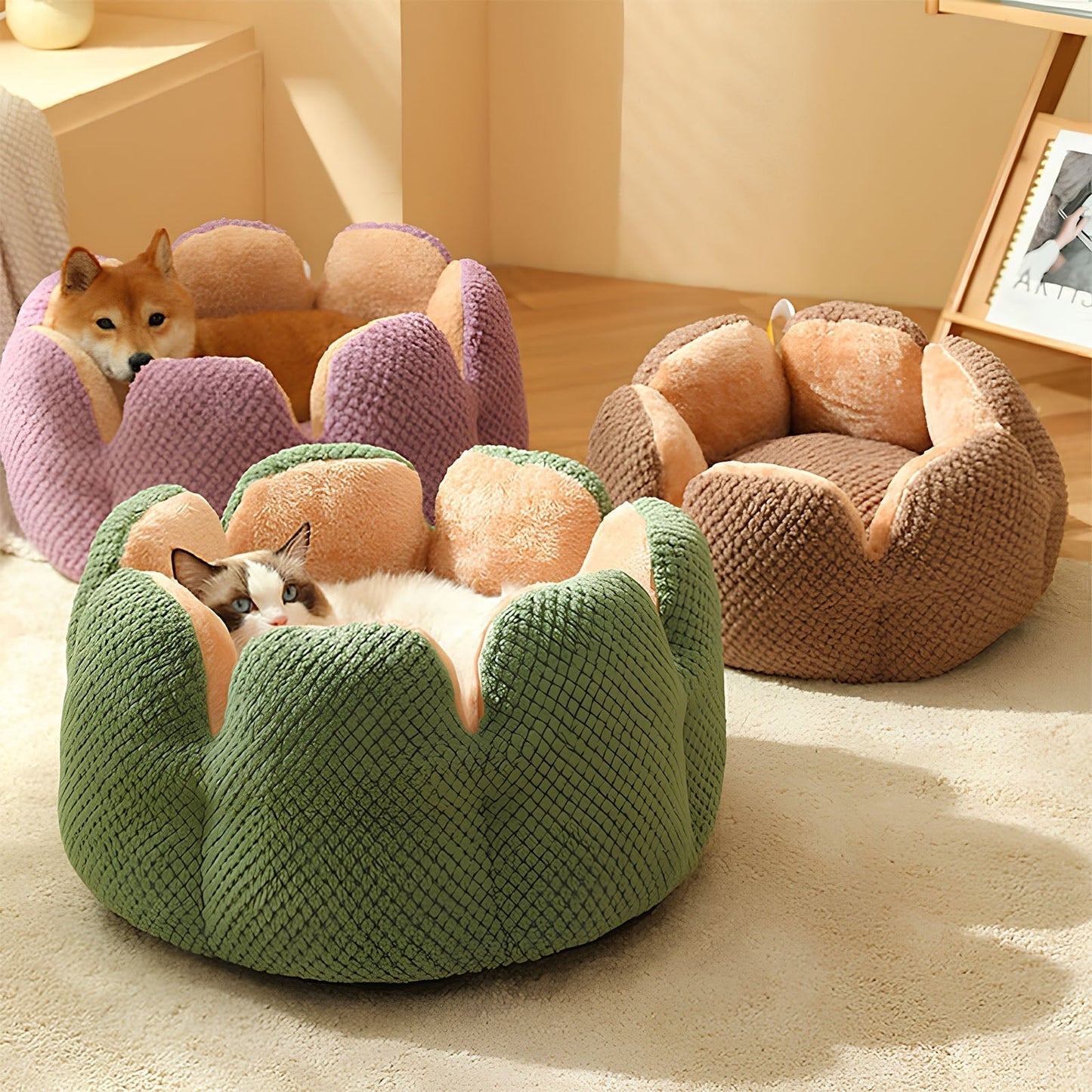 Cactus-Shaped Pet Bed for Cats & Small Dogs