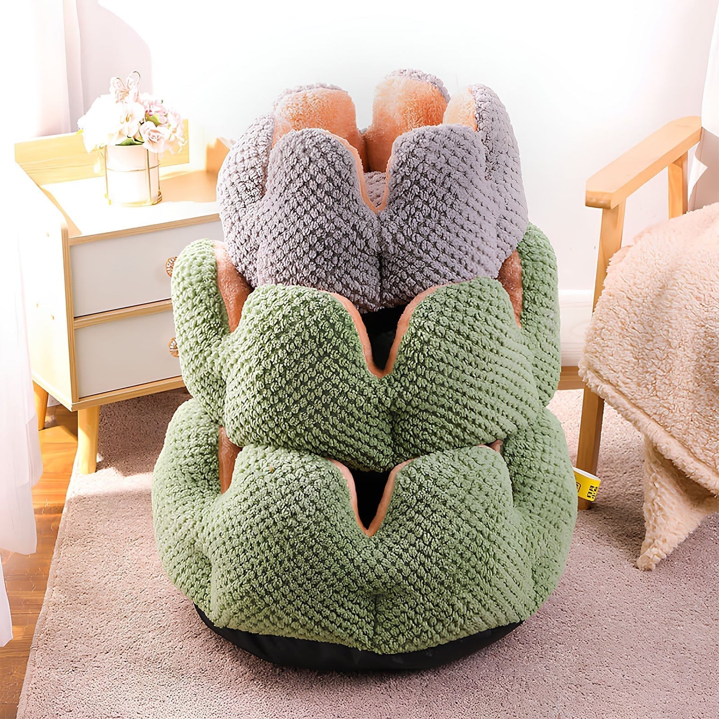 Cactus-Shaped Pet Bed for Cats & Small Dogs