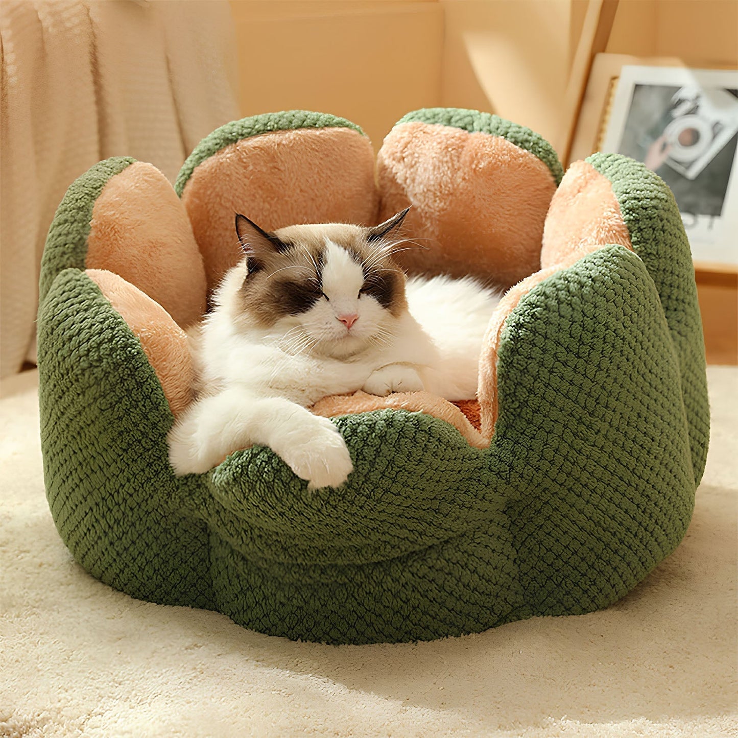 Cactus-Shaped Pet Bed for Cats & Small Dogs