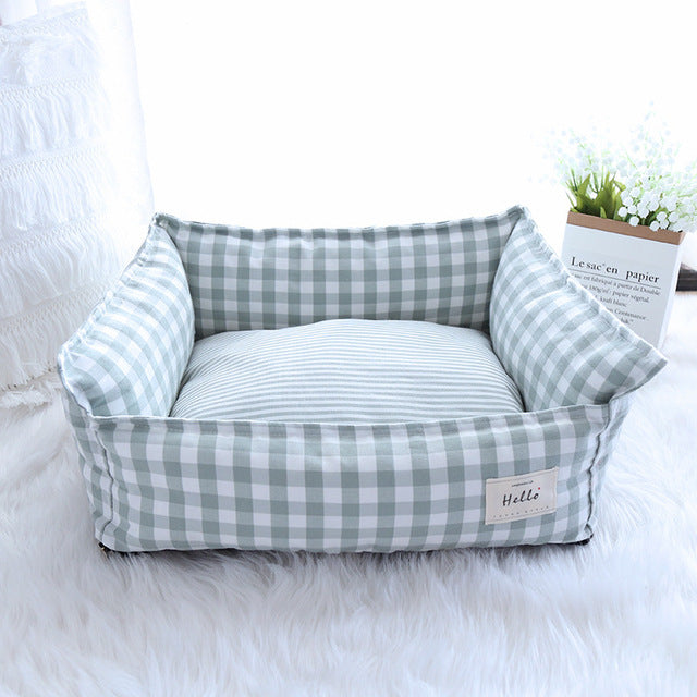 Checkered Pet Bed Sofa for Smaller Dogs & Cats