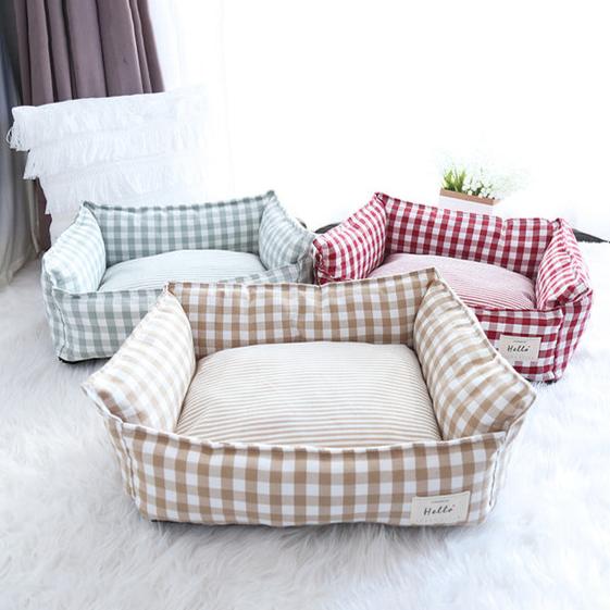 Checkered Pet Bed Sofa for Smaller Dogs & Cats