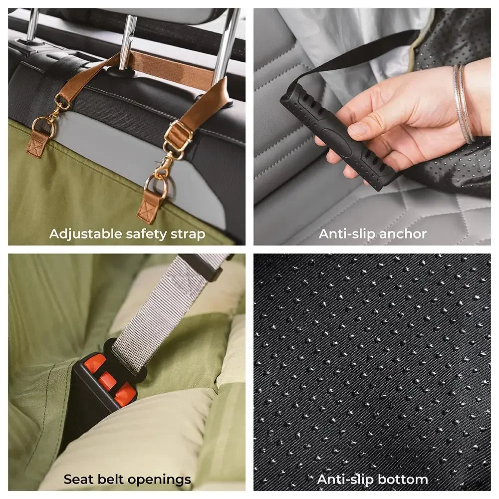 Chessboard-Pattern Comfy Car Seat Bed for Large Dogs