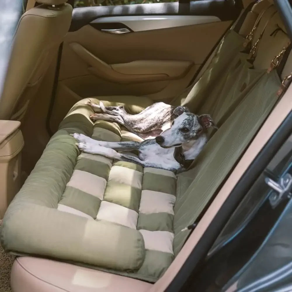 Chessboard-Pattern Comfy Car Seat Bed for Large Dogs