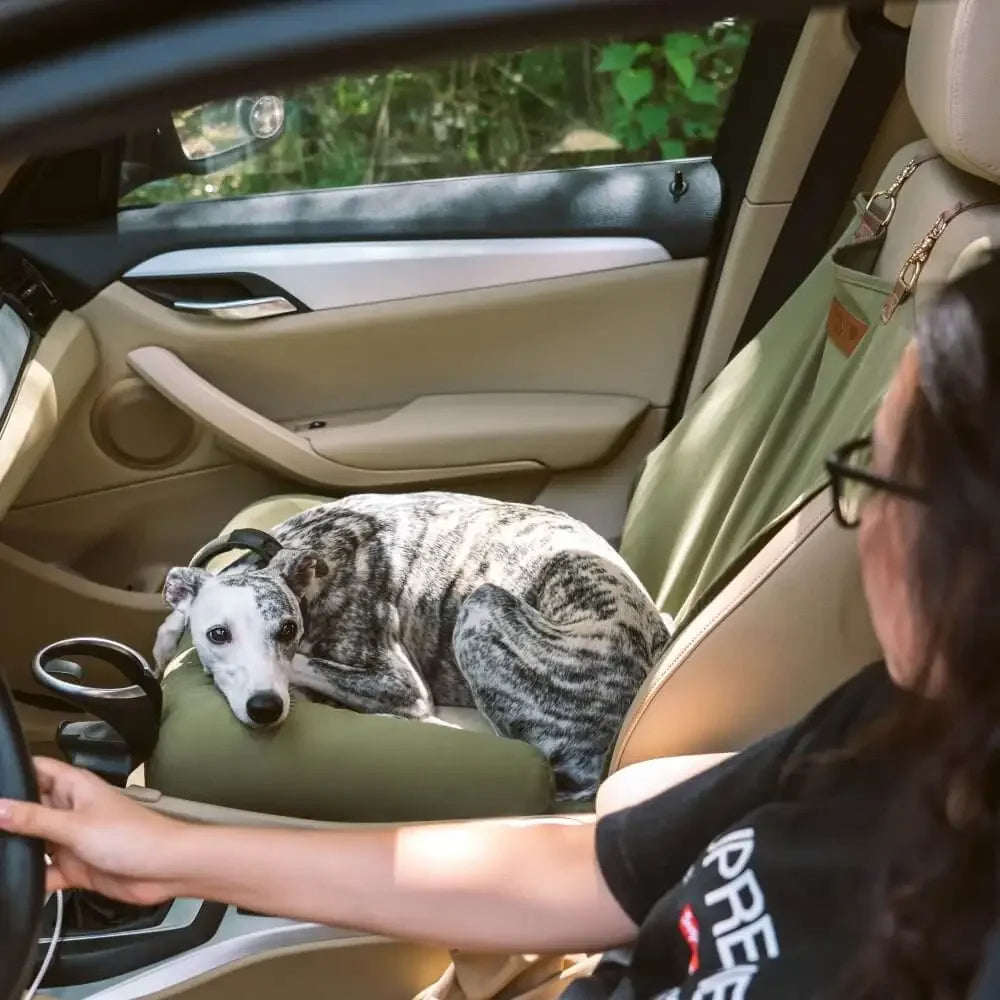 Chessboard-Pattern Comfy Car Seat Bed for Large Dogs