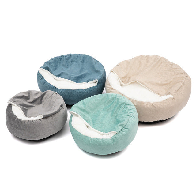 Cosy Pet Nest with Snuggle Blanket for Cats & Small Dogs