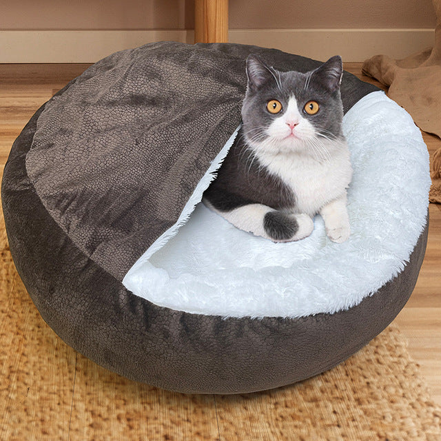 Cosy Pet Nest with Snuggle Blanket for Cats & Small Dogs