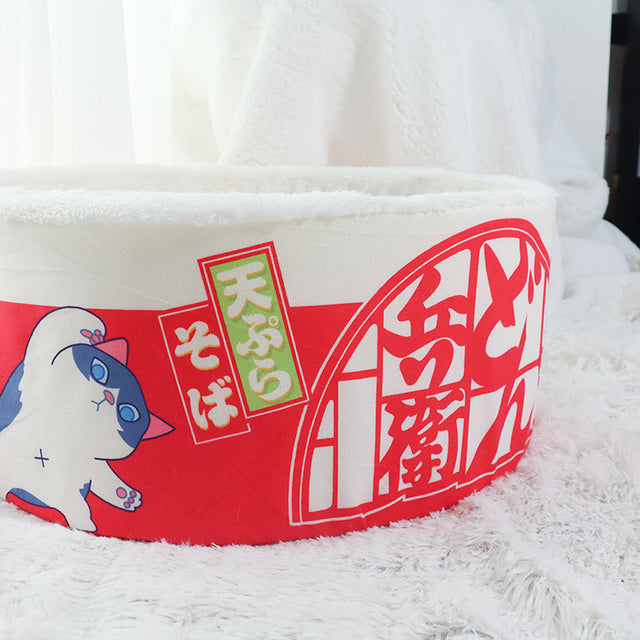 Cute Instant Noodle-Shaped Cat Bed