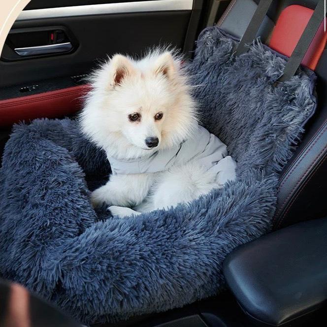 Fluffy Calming Dog Car Seat Bed