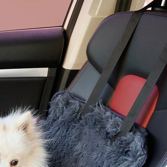 Fluffy Calming Dog Car Seat Bed