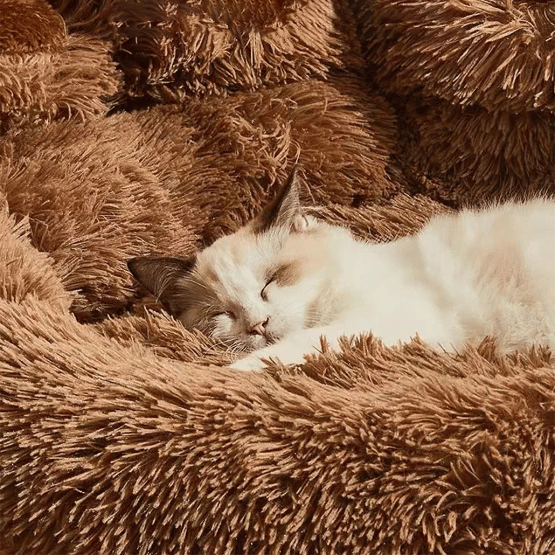 Fluffy Paw-Shaped Calming Dog Bed
