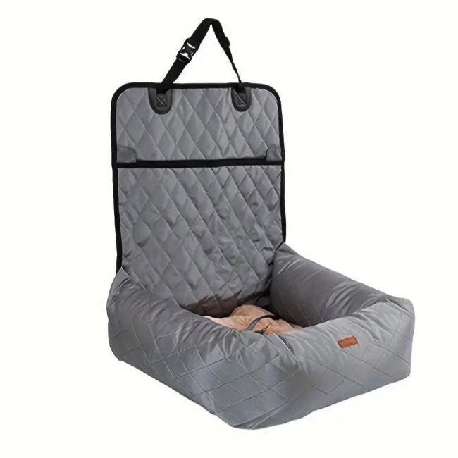 Foldable & Reversible Dog Car Seat & Padded Basket