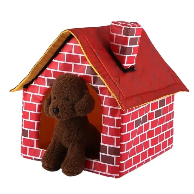 Fun Brick House Indoor Kennel Dog Bed