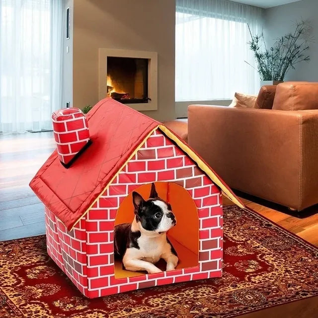 Fun Brick House Indoor Kennel Dog Bed