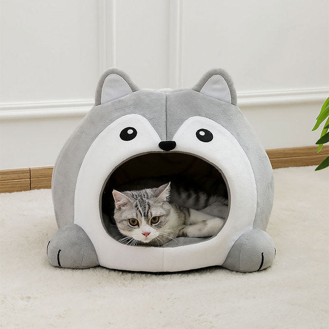 Fun Plush Cat Bed House
