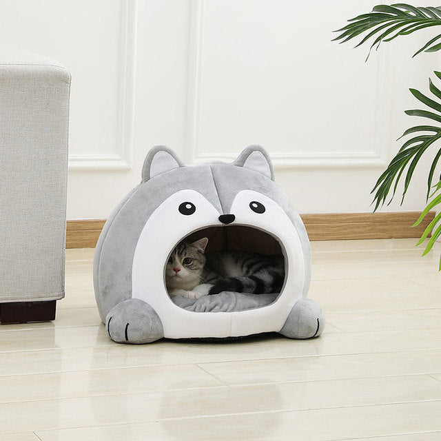 Fun Plush Cat Bed House