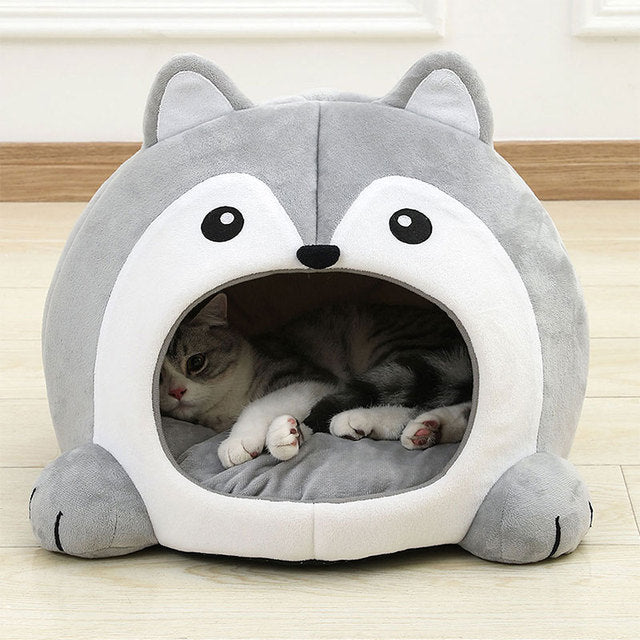 Fun Plush Cat Bed House