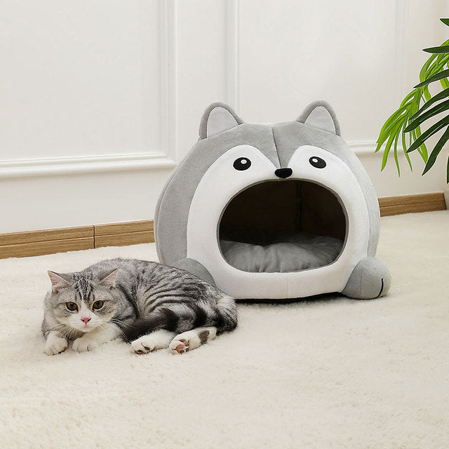 Fun Plush Cat Bed House