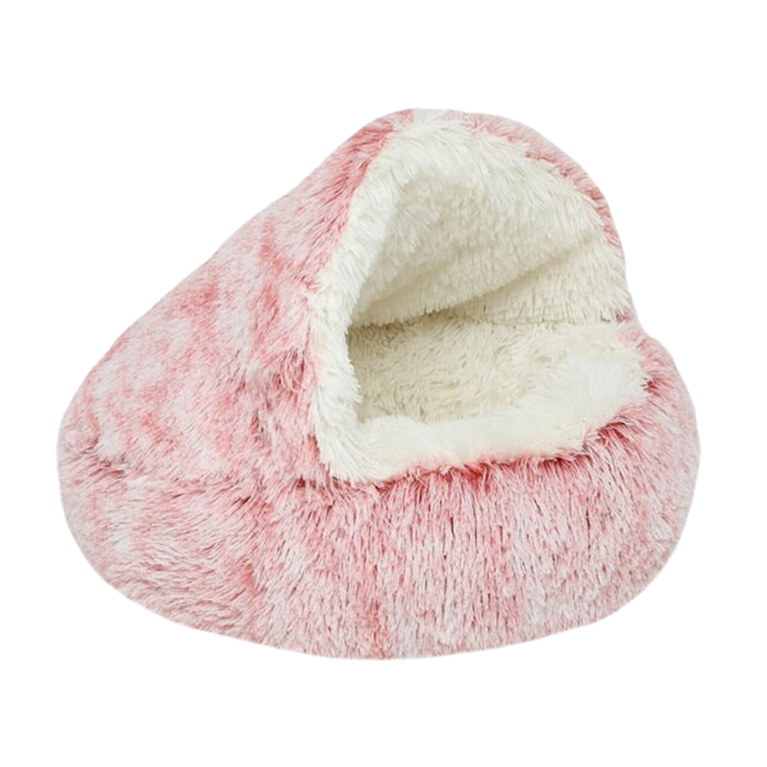 Furry Plush Cat Bed Nest Snuggle Cave