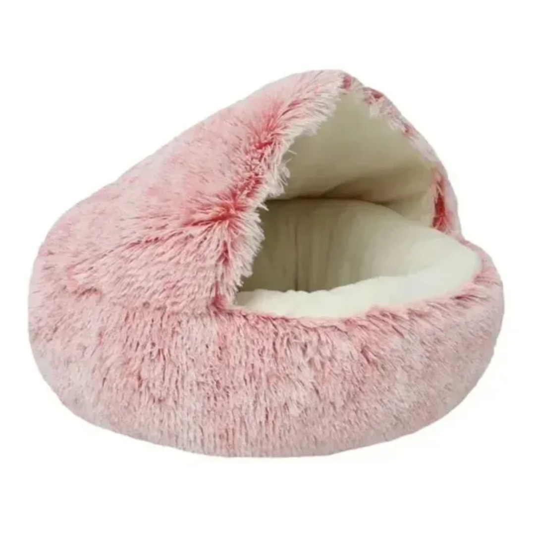 Furry Plush Cat Bed Nest Snuggle Cave