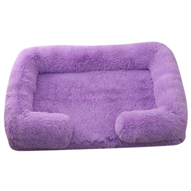 Furry Plush Orthopaedic Dog Bed with Washable Cover
