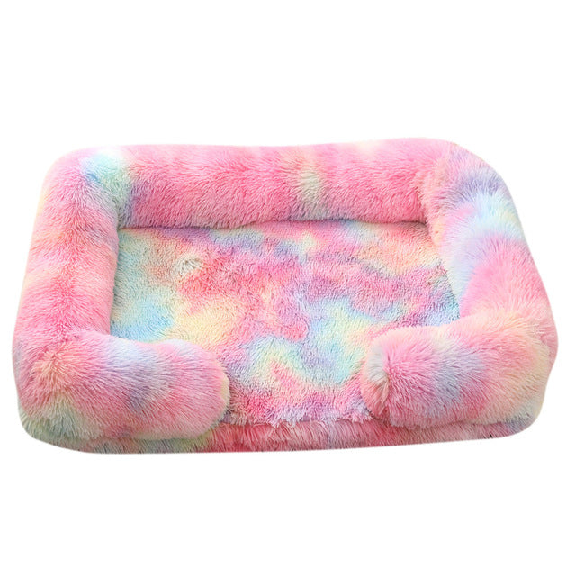 Furry Plush Orthopaedic Dog Bed with Washable Cover