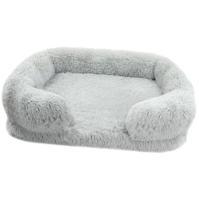 Furry Plush Orthopaedic Dog Bed with Washable Cover