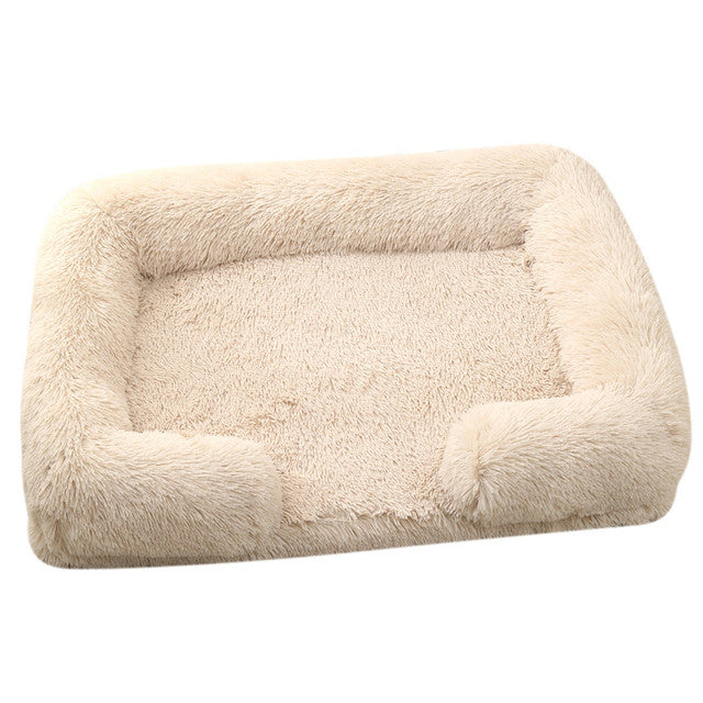 Furry Plush Orthopaedic Dog Bed with Washable Cover