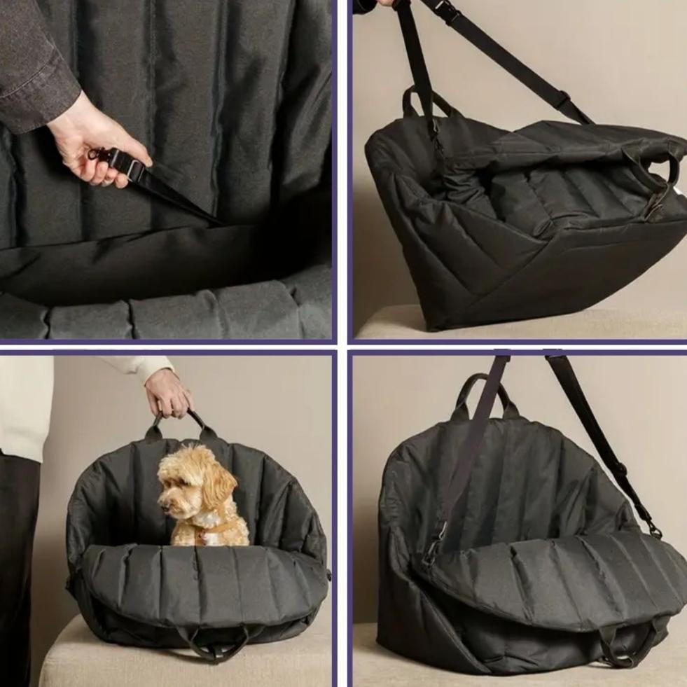 Luxury 3-in-1 Dog Travel Bag Bed & Car Seat