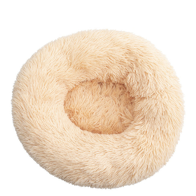 Plush Donut Calming Dog Bed with Washable Cover