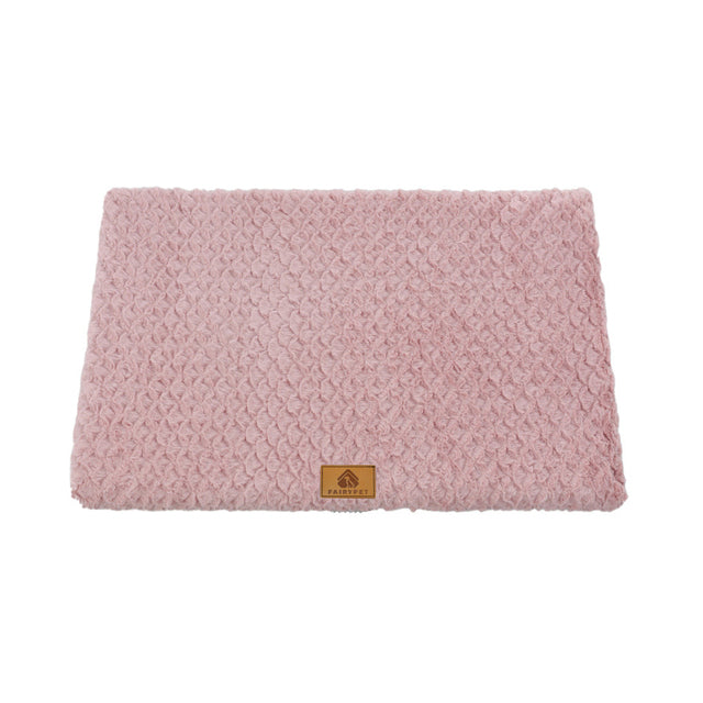 Short Plush Dog Bed Mat with Washable Zipped Cover