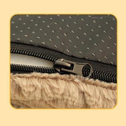 Short Plush Dog Bed Mat with Washable Zipped Cover
