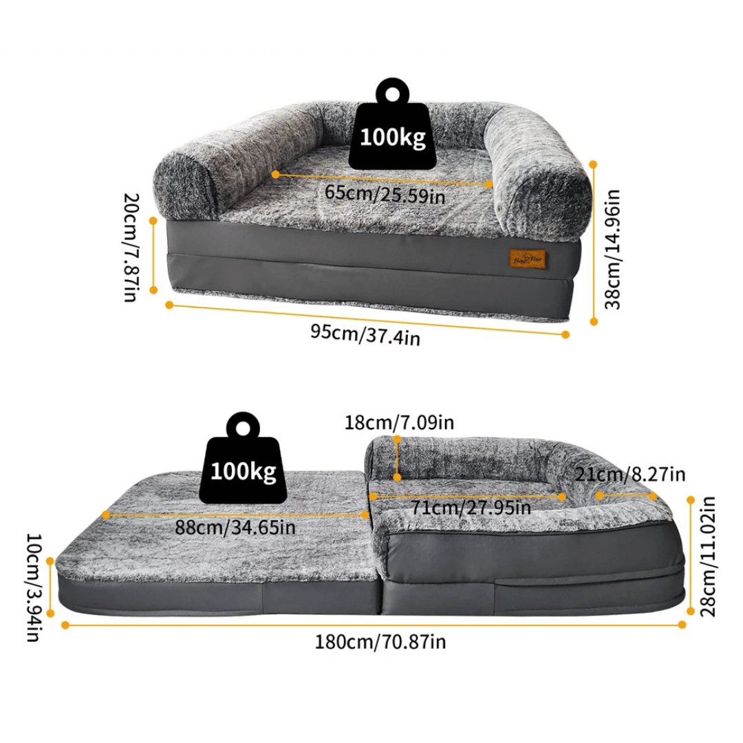 Anti-Anxiety Human Dog Bed | Foldable & Portable Calming Bolster Bed for Dogs & Owners